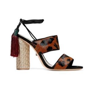 SCHUTZ Gaby Leopard-print Calf Hair Sandals Animal Print